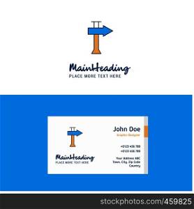 Flat Direction board Logo and Visiting Card Template. Busienss Concept Logo Design