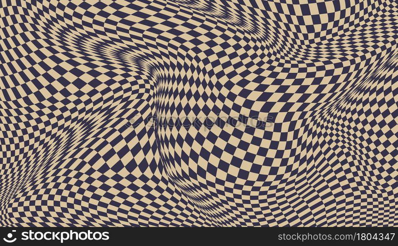 Flat distorted checkered background