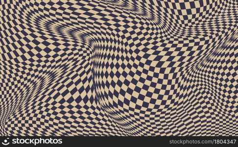 Flat distorted checkered background