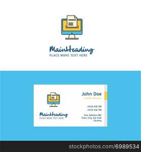 Flat Document downloading Logo and Visiting Card Template. Busienss Concept Logo Design