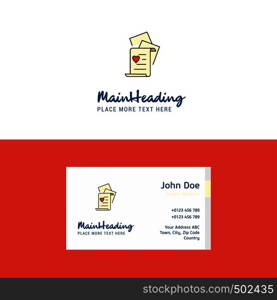 Flat Documents Logo and Visiting Card Template. Busienss Concept Logo Design