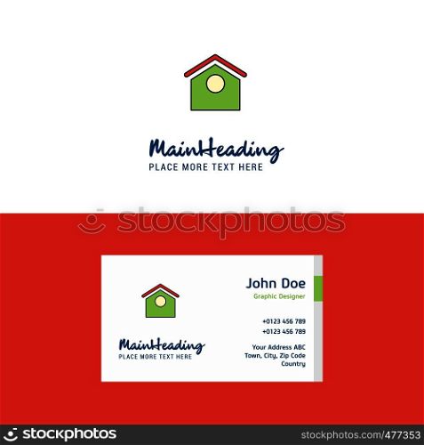 Flat Dog house Logo and Visiting Card Template. Busienss Concept Logo Design