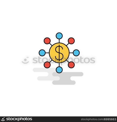 Flat Dollar network Icon. Vector