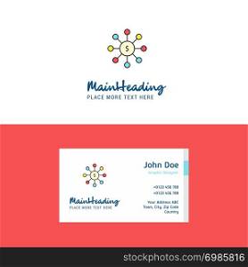 Flat Dollar network Logo and Visiting Card Template. Busienss Concept Logo Design