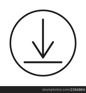 Flat down arrow circle. Flat, outline. Design element. Arrow icon. Vector illustration. stock image. EPS 10. . Flat down arrow circle. Flat, outline. Design element. Arrow icon. Vector illustration. stock image. 
