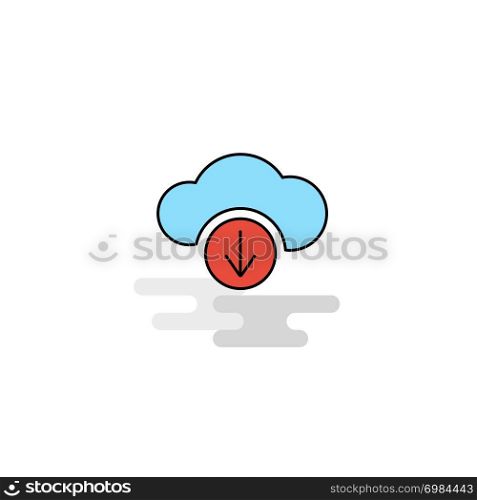Flat Downloading Icon. Vector
