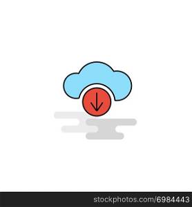 Flat Downloading Icon. Vector