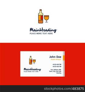 Flat Drinks Logo and Visiting Card Template. Busienss Concept Logo Design
