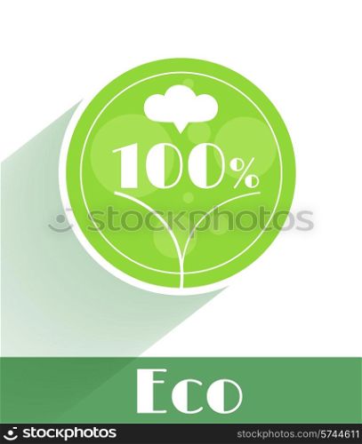 Flat eco icon of ecology concepts with long shadow
