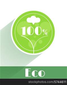 Flat eco icon of ecology concepts with long shadow