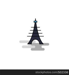 Flat Eiffel tower Icon. Vector