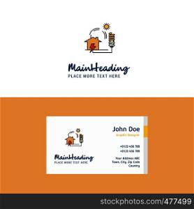 Flat Electric power Logo and Visiting Card Template. Busienss Concept Logo Design