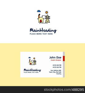 Flat Electric power Logo and Visiting Card Template. Busienss Concept Logo Design