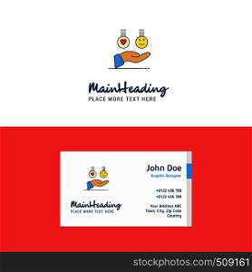 Flat Emoji in hands Logo and Visiting Card Template. Busienss Concept Logo Design