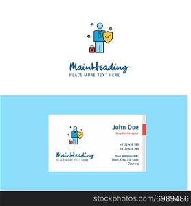 Flat Employee Logo and Visiting Card Template. Busienss Concept Logo Design