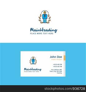 Flat Employee Logo and Visiting Card Template. Busienss Concept Logo Design
