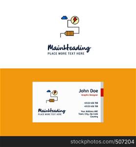 Flat Energy Logo and Visiting Card Template. Busienss Concept Logo Design