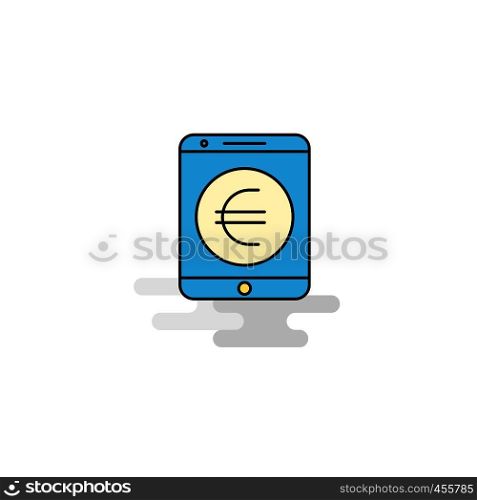 Flat Euro Icon. Vector