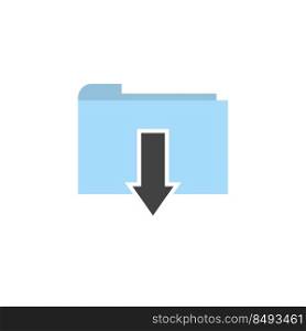 Flat file folder download icon vector image design illustration
