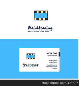 Flat Film Logo and Visiting Card Template. Busienss Concept Logo Design