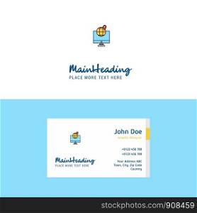 Flat FInd location Logo and Visiting Card Template. Busienss Concept Logo Design