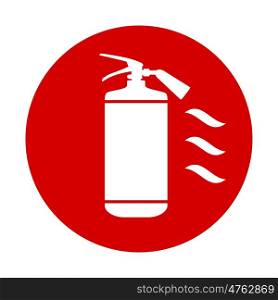 Flat Fire Extinguisher Icon with Place for Inscription. Vector Illustration. EPS10. Flat Fire Extinguisher Icon with Place for Inscription.