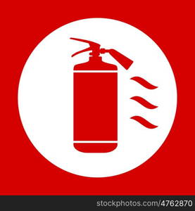 Flat Fire Extinguisher Icon with Place for Inscription. Vector Illustration. EPS10. Flat Fire Extinguisher Icon with Place for Inscription.