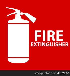 Flat Fire Extinguisher Icon with Place for Inscription. Vector Illustration. EPS10. Flat Fire Extinguisher Icon with Place for Inscription. Vector I