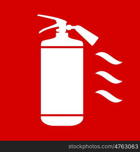 Flat Fire Extinguisher Icon with Place for Inscription. Vector Illustration. EPS10. Flat Fire Extinguisher Icon with Place for Inscription.