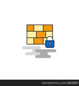 Flat Firewall protected Icon. Vector