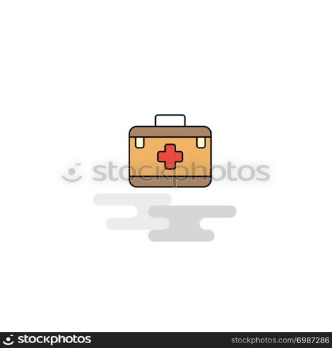 Flat First aid box Icon. Vector