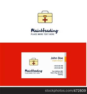 Flat First aid box Logo and Visiting Card Template. Busienss Concept Logo Design
