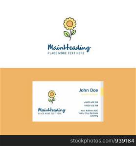 Flat Flower Logo and Visiting Card Template. Busienss Concept Logo Design
