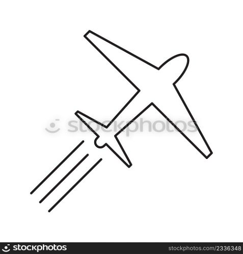 Flat flying plane icon for concept design. Vector illustration. stock image. EPS 10.. Flat flying plane icon for concept design. Vector illustration. stock image. 