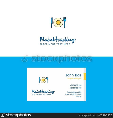 Flat Food Logo and Visiting Card Template. Busienss Concept Logo Design