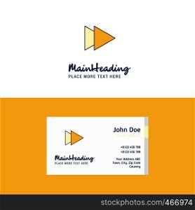Flat Forward Logo and Visiting Card Template. Busienss Concept Logo Design