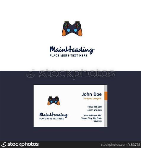Flat Game controller Logo and Visiting Card Template. Busienss Concept Logo Design
