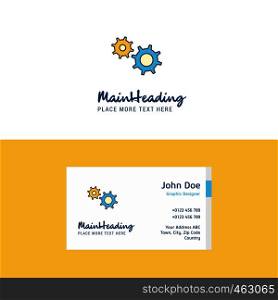 Flat Gear Logo and Visiting Card Template. Busienss Concept Logo Design