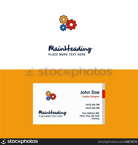 Flat Gear setting Logo and Visiting Card Template. Busienss Concept Logo Design