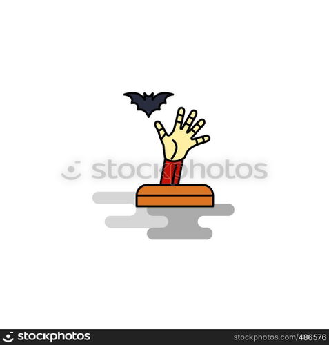 Flat Ghost hand Icon. Vector