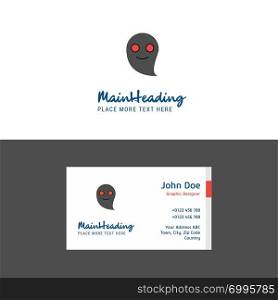 Flat Ghost Logo and Visiting Card Template. Busienss Concept Logo Design