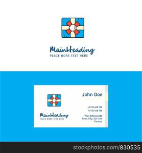 Flat Giftbox Logo and Visiting Card Template. Busienss Concept Logo Design