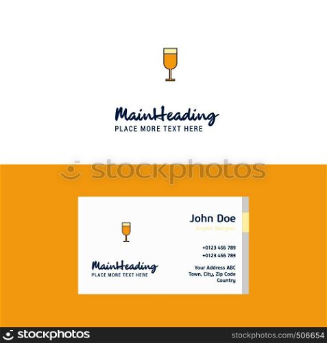 Flat Glass Logo and Visiting Card Template. Busienss Concept Logo Design