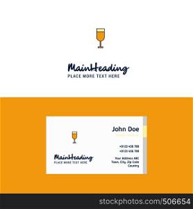 Flat Glass Logo and Visiting Card Template. Busienss Concept Logo Design