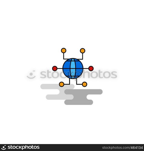 Flat Global network Icon. Vector