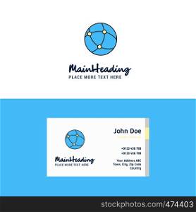 Flat Global network Logo and Visiting Card Template. Busienss Concept Logo Design