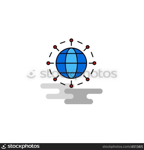 Flat Globe Icon. Vector