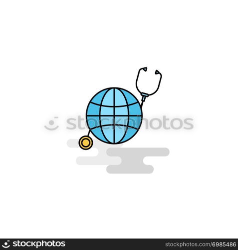 Flat Globe Icon. Vector
