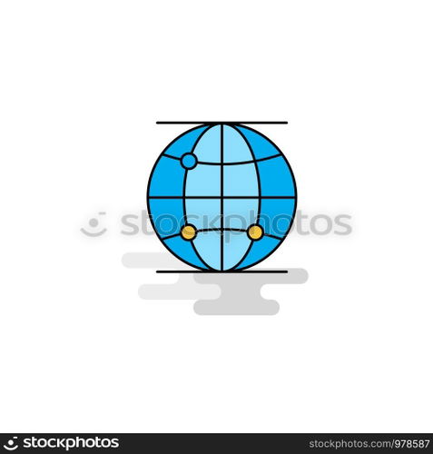 Flat Globe Icon. Vector