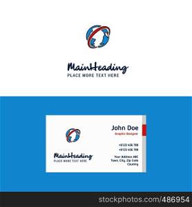 Flat Globe Logo and Visiting Card Template. Busienss Concept Logo Design